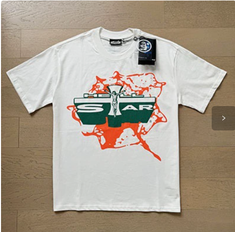 New Trendy H Hell Star Series Printed Double Yarn Pure Cotton Casual Unisex Summer Loose Short-Sleeve T-Shirt
