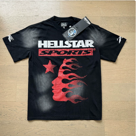 New Trendy H Hell Star Series Printed Double Yarn Pure Cotton Casual Unisex Summer Loose Short-Sleeve T-Shirt