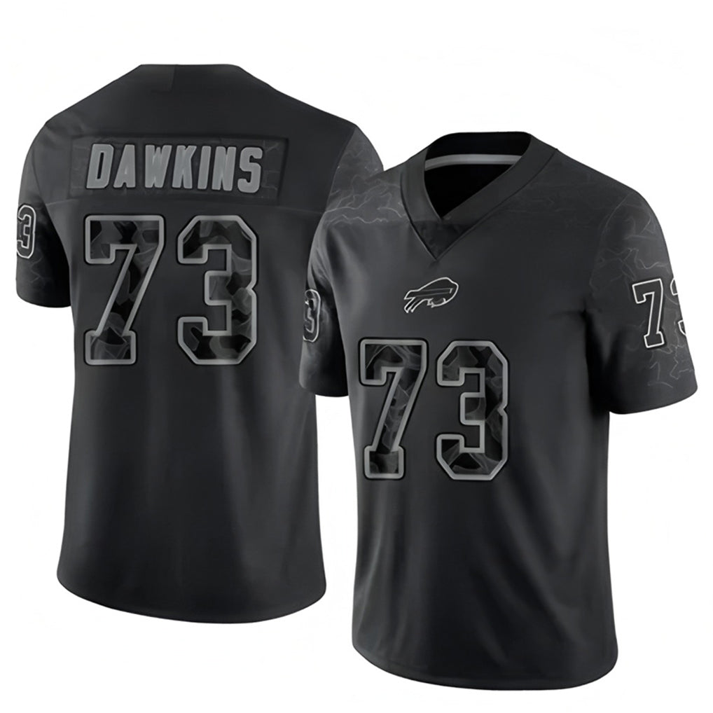 Adric B.Bills #73 Dion Dawkins Player Black RFLCTV Limited Stitched Jerseys