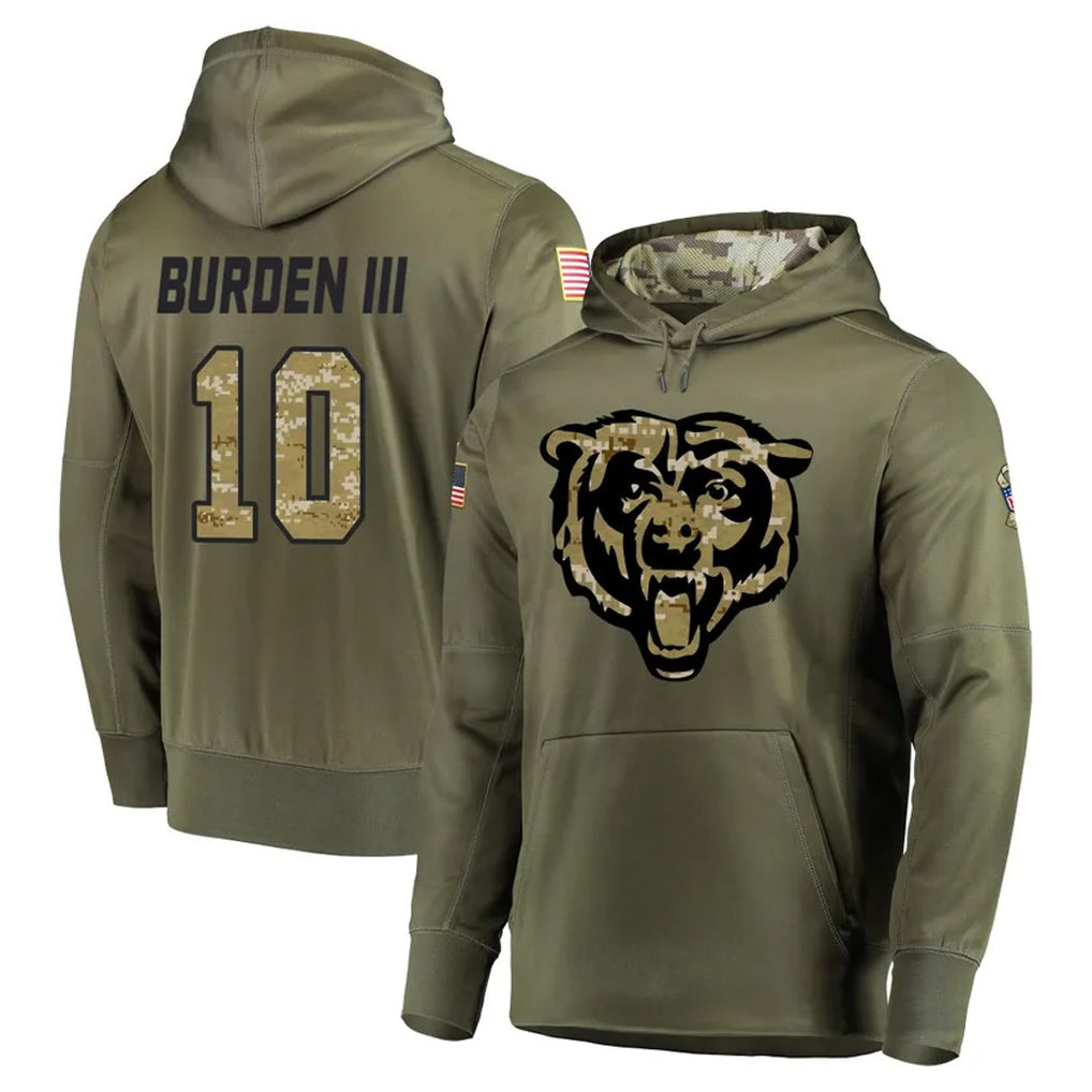C.Bears #10 Luther Burden III Player Olive Adric Salute to Service Limited Stitched Jerseys