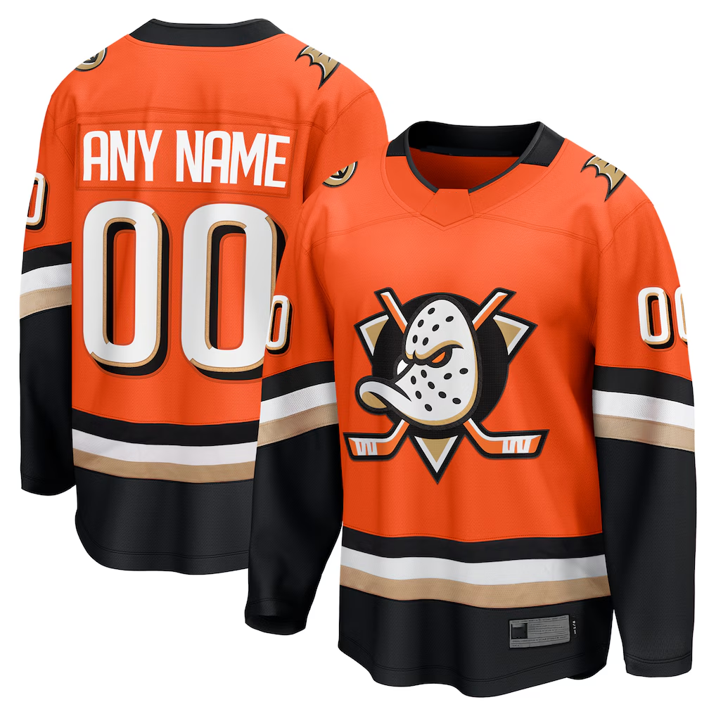 Adric Custom A.Ducks Orange Home Breakaway Jerseys