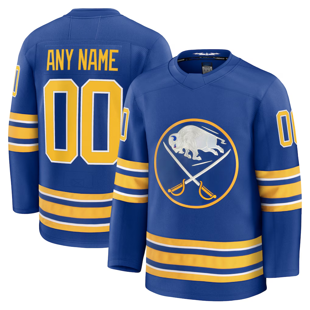 Adric Custom B.Sabres Royal Home Premium Stitched Jerseys