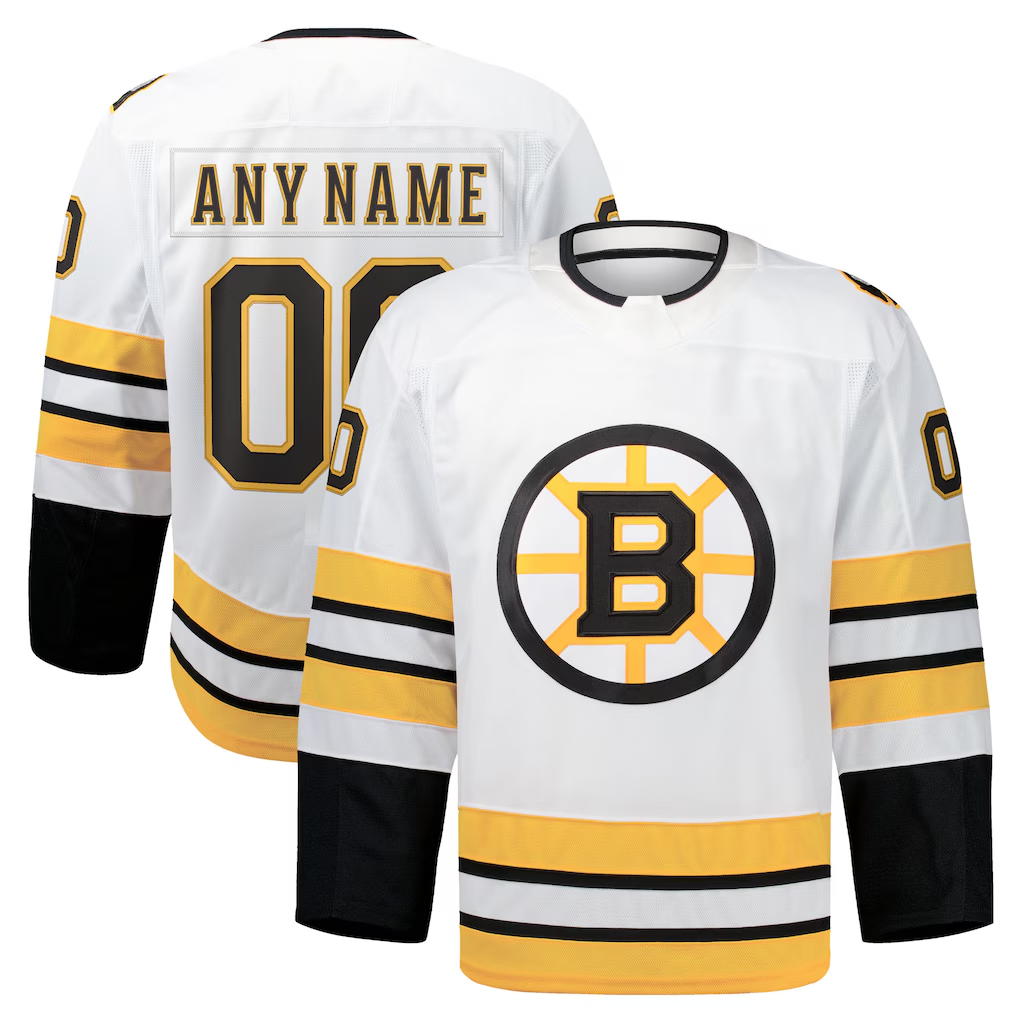 Adric Custom B.Bruins White Away Authentic Pro Stitched Jerseys