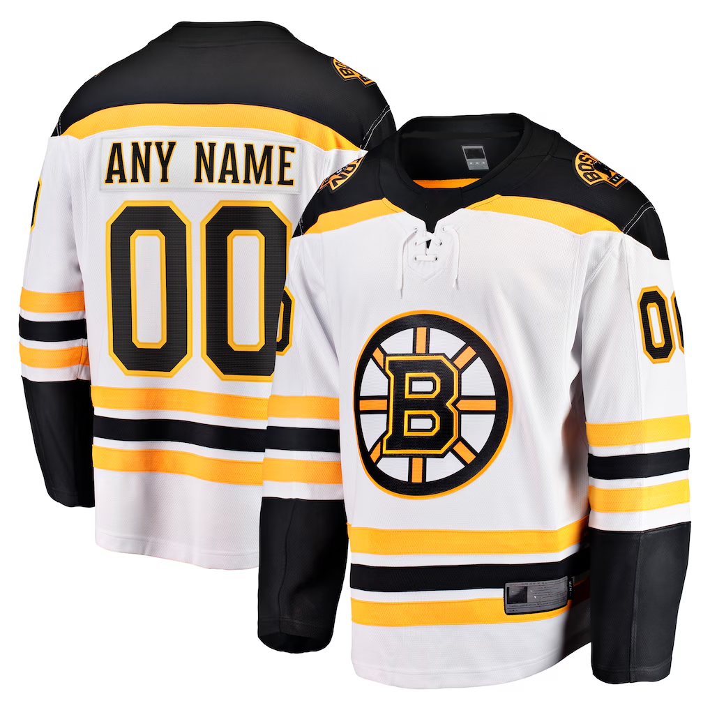 Adric Custom B.Bruins White Away Breakaway Stitched Jerseys