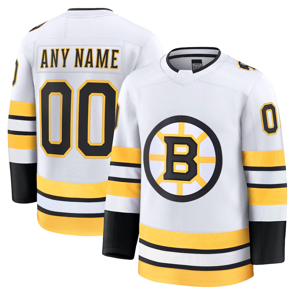 Adric Custom B.Bruins White Away Premium Stitched Jerseys