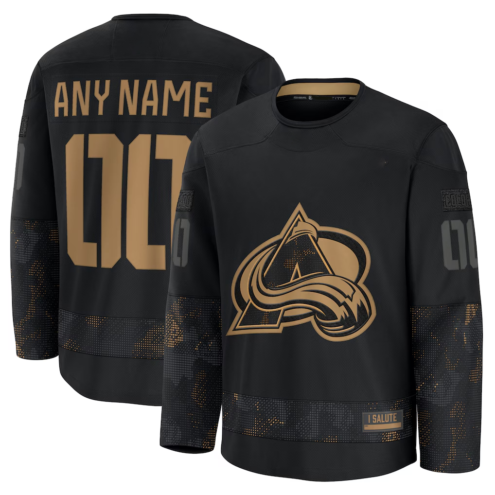 Adric Custom C.Avalanche Black 2024 Military Appreciation Practice Jerseys