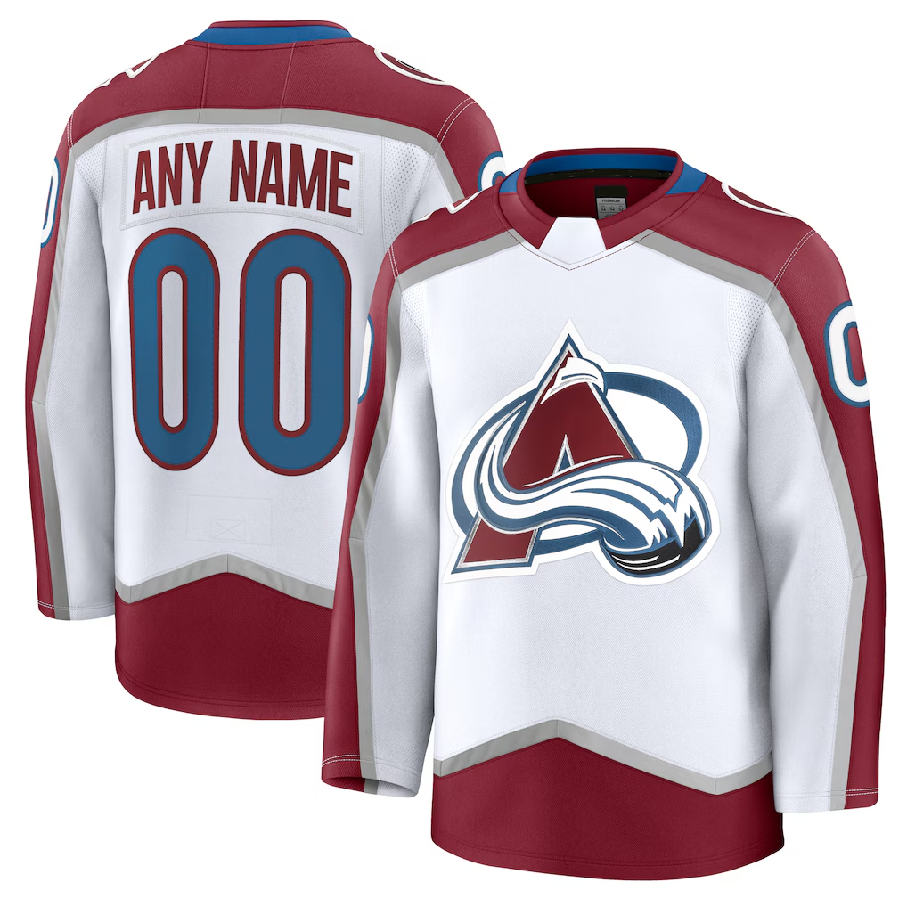 Adric Custom C.Avalanche White Away Premium Jerseys