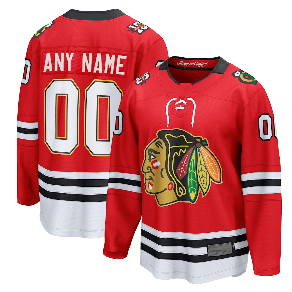 Adric Custom C.Blackhawks Red Centennial Breakaway Jerseys
