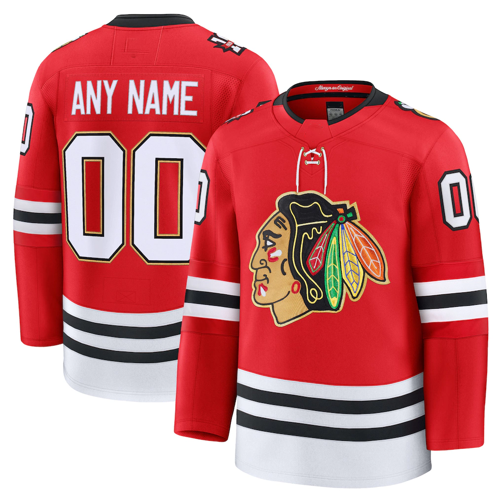 Adric Custom C.Blackhawks Red Centennial Premium Jerseys