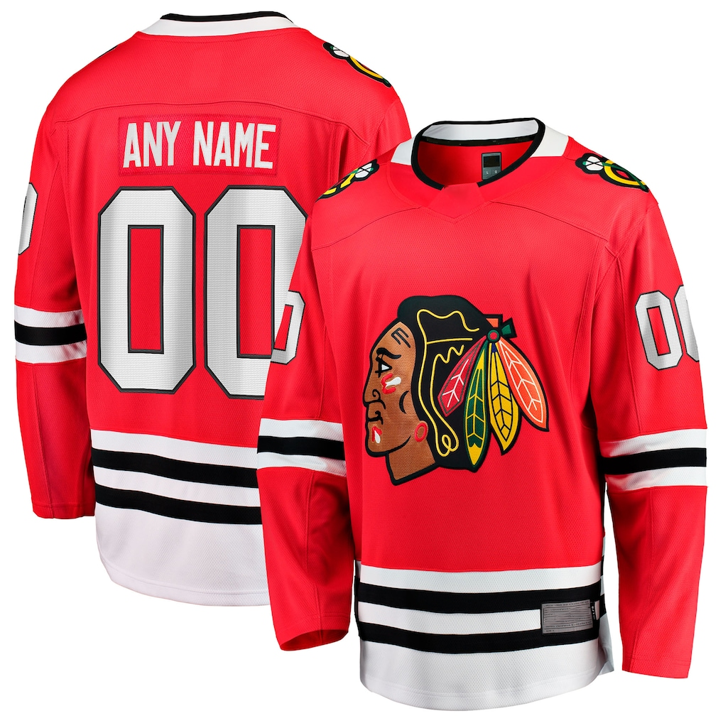 Adric Custom C.Blackhawks Red Home Breakaway Jerseys