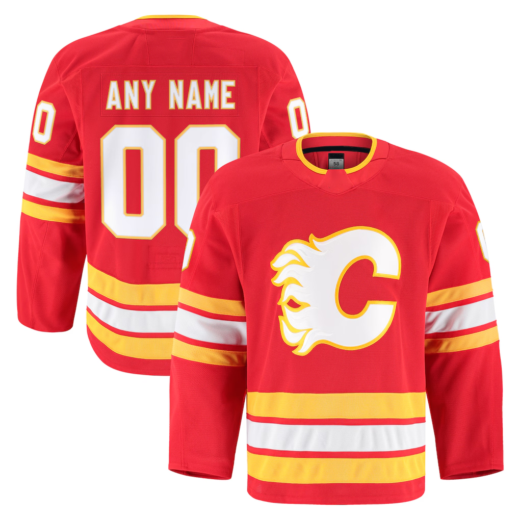 Adric Custom C.Flames Red Home Authentic Pro Jerseys