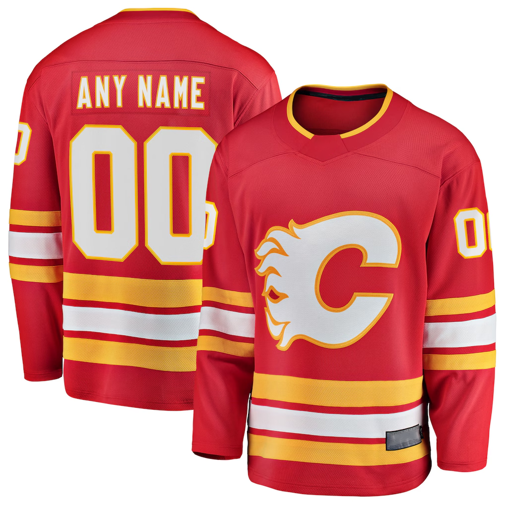 Adric Custom C.Flames Red Home Breakaway Jerseys
