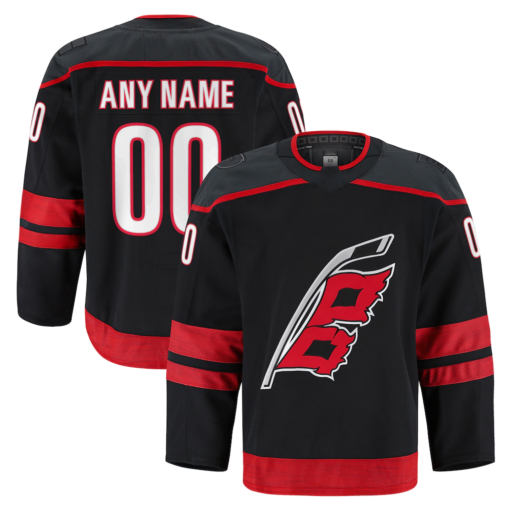 Adric Custom C.Hurricanes Black Home Authentic Pro Stitched Jerseys