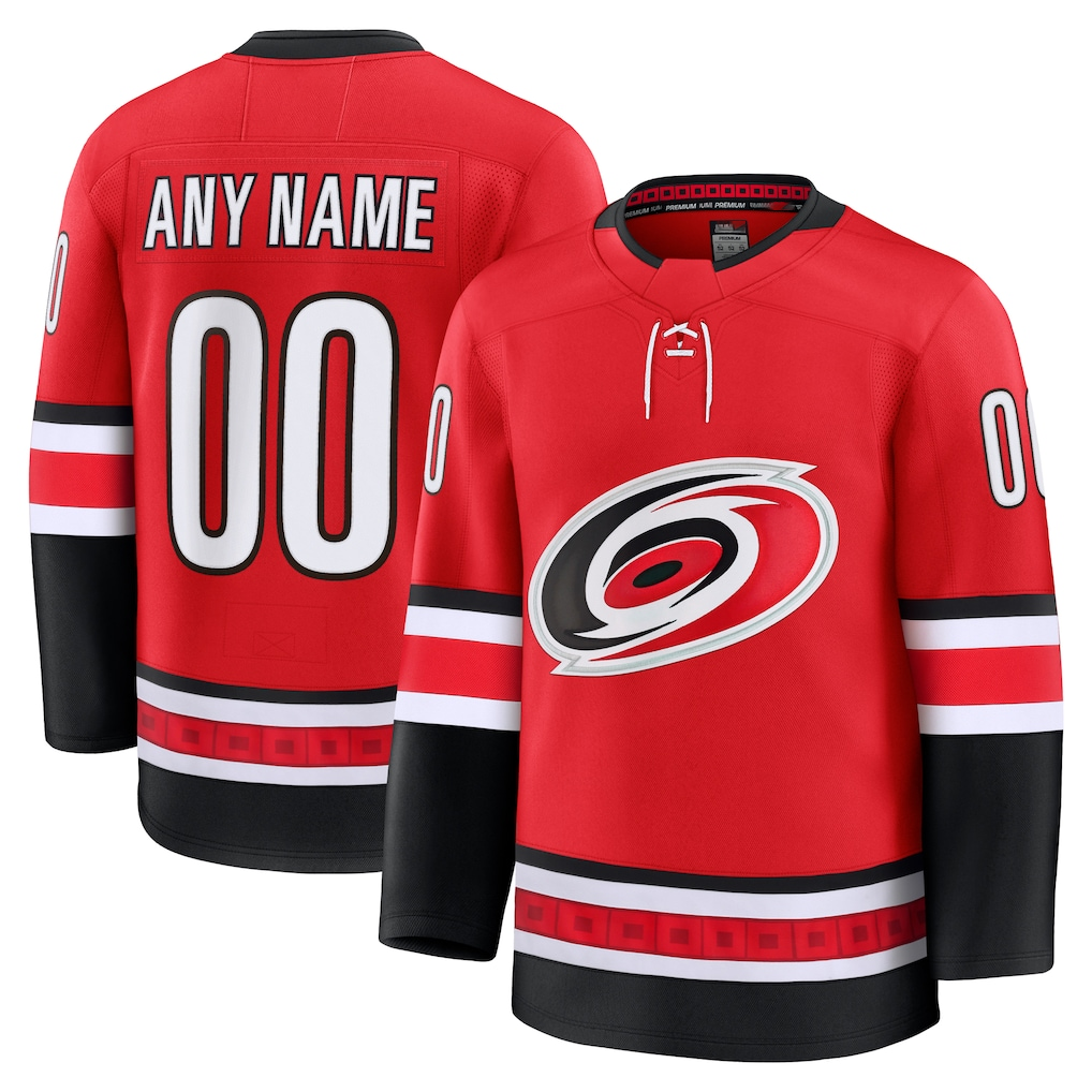 Adric Custom C.Hurricanes Red Alternate Premium Stitched Jerseys