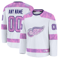 Adric Custom DR.Wings White 2024 Hockey Fights Cancer Practice Jerseys