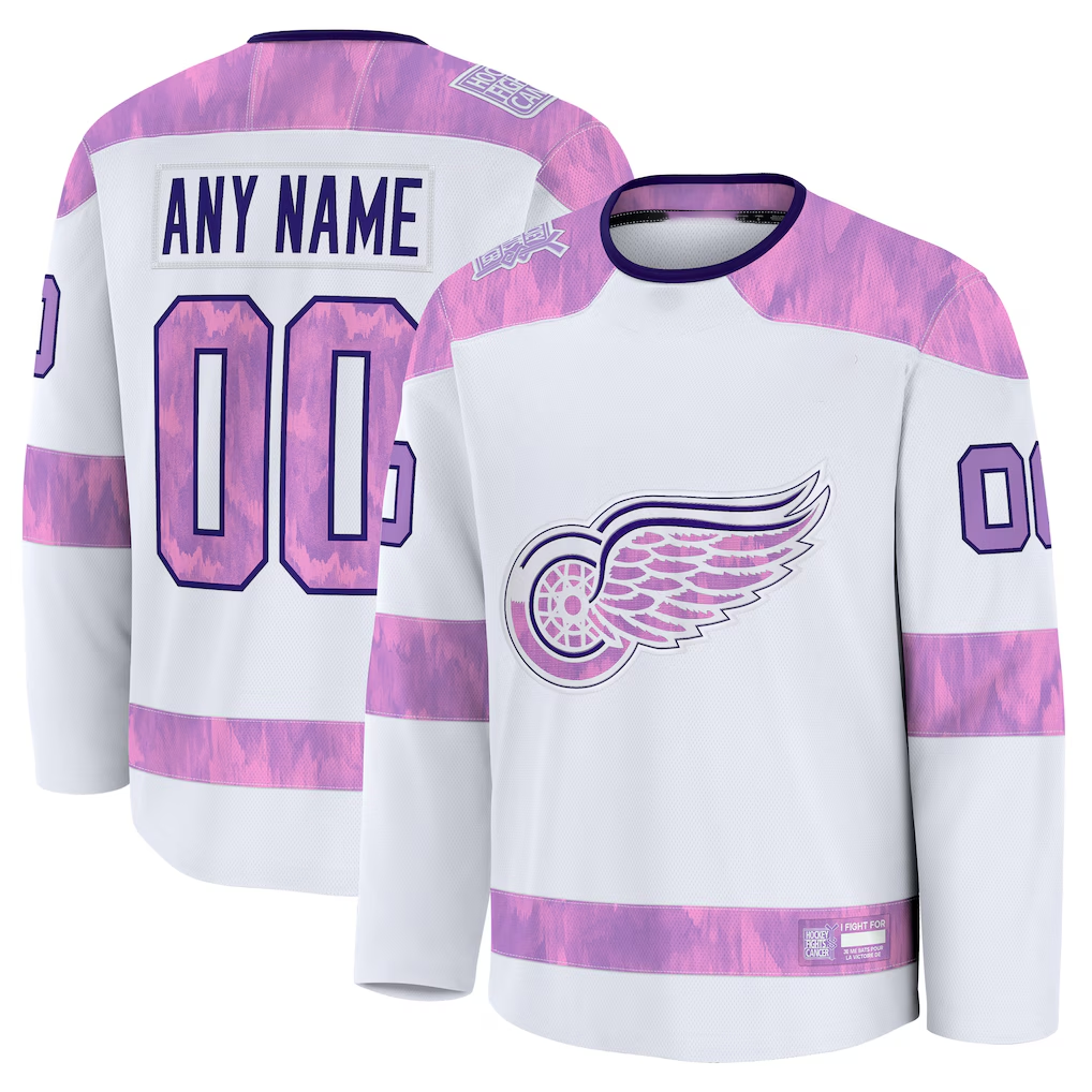 Adric Custom DR.Wings White 2024 Hockey Fights Cancer Practice Jerseys