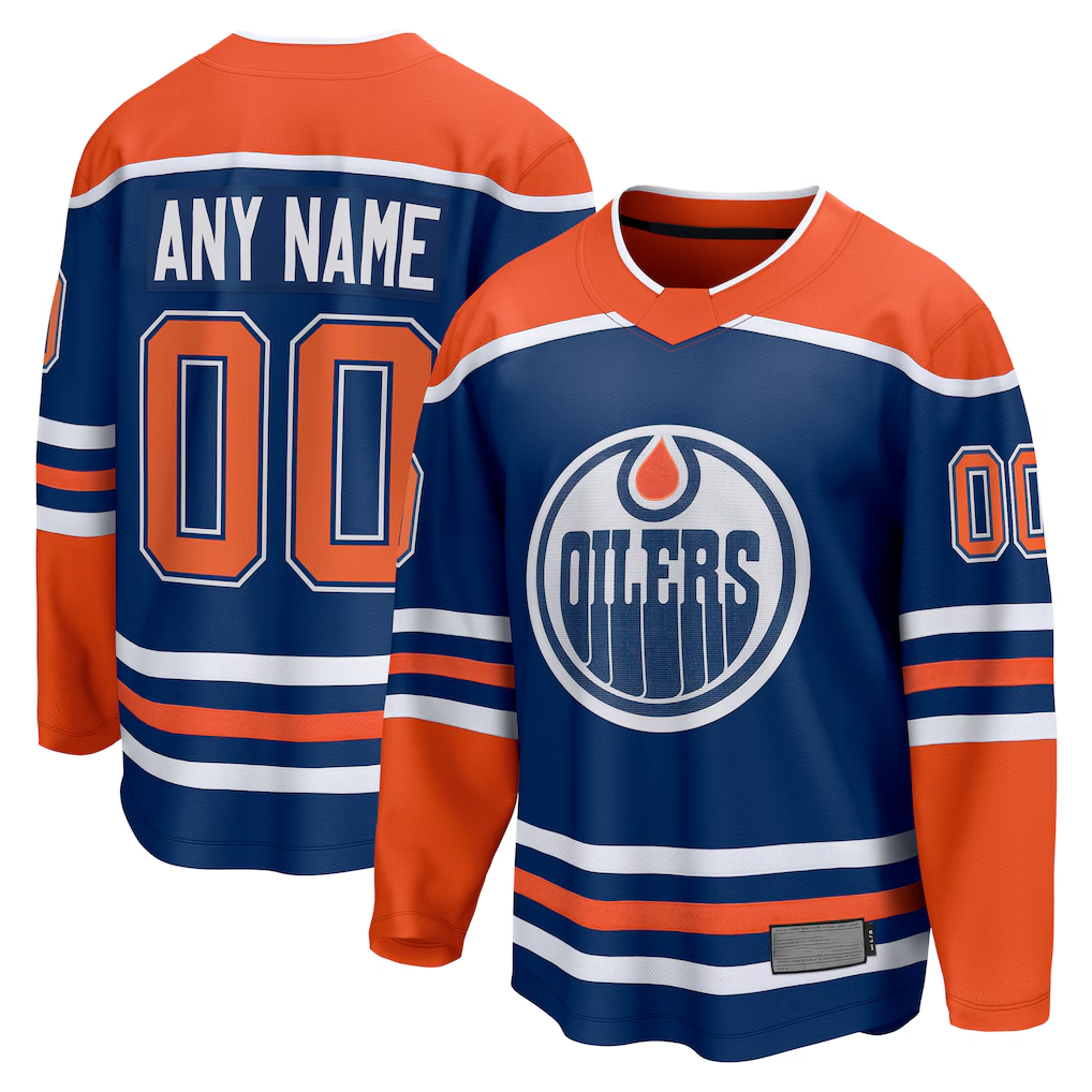 Adric Custom E.Oilers Royal Home Breakaway Jerseys