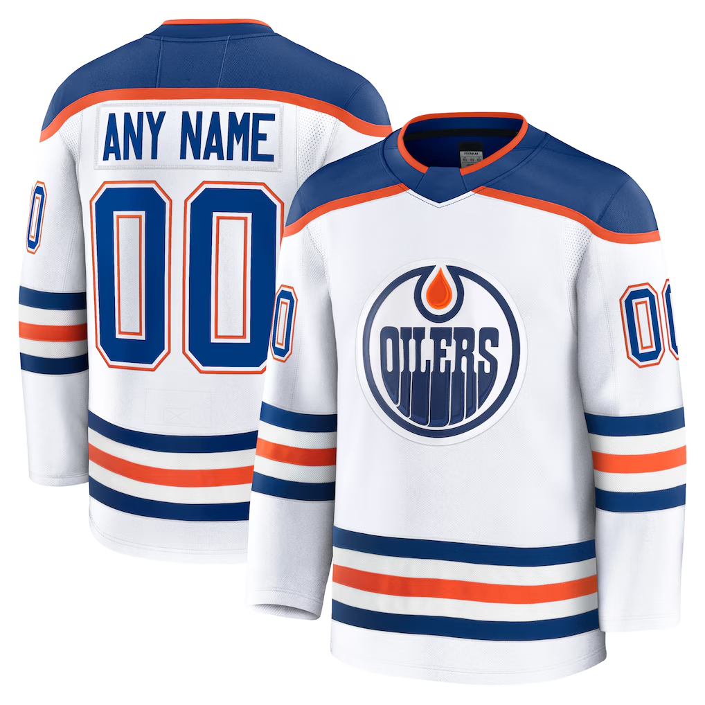 Adric Custom E.Oilers White Away Premium Jerseys