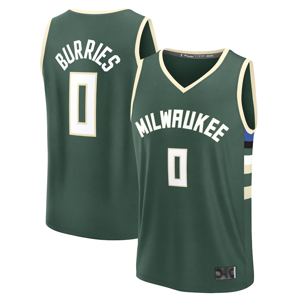 Adric M.Bucks #0 Brayden Burries Green 2026  Draft First Round Pick Fast Break Jerseys - Icon Edition