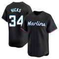 Adric M.Marlins #34 Liam Hicks Player Black Home Limited Stitched Jerseys