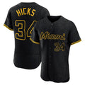 Adric M.Marlins #34 Liam Hicks Player Black Snake Skin City Home Limited Elite Stitched Jerseys