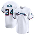 Adric M.Marlins #34 Liam Hicks Player White  Home Limited Stitched Jerseys