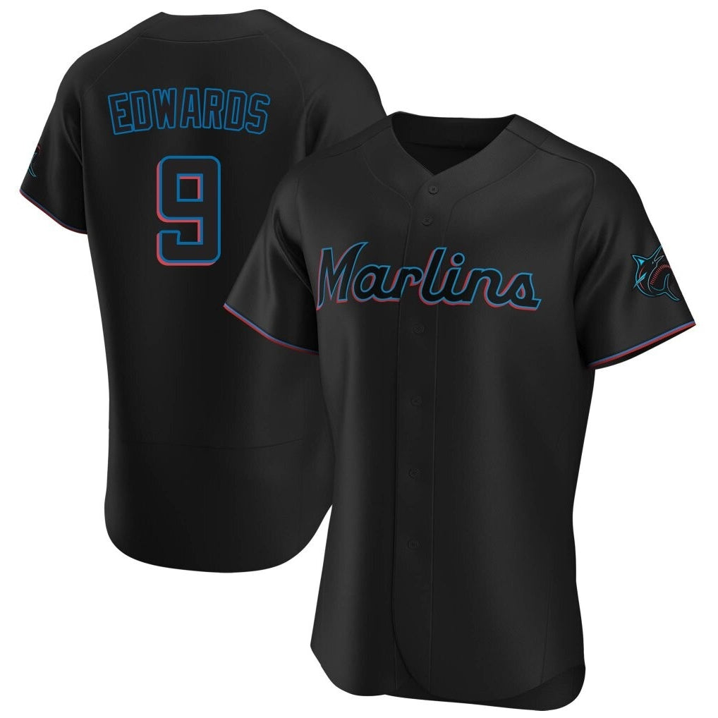 Adric M.Marlins #9 Xavier Edwards Player Black Home Limited Elite Stitched Jerseys