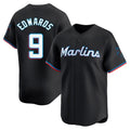 Adric M.Marlins #9 Xavier Edwards Player Black  Home Limited Stitched Jerseys