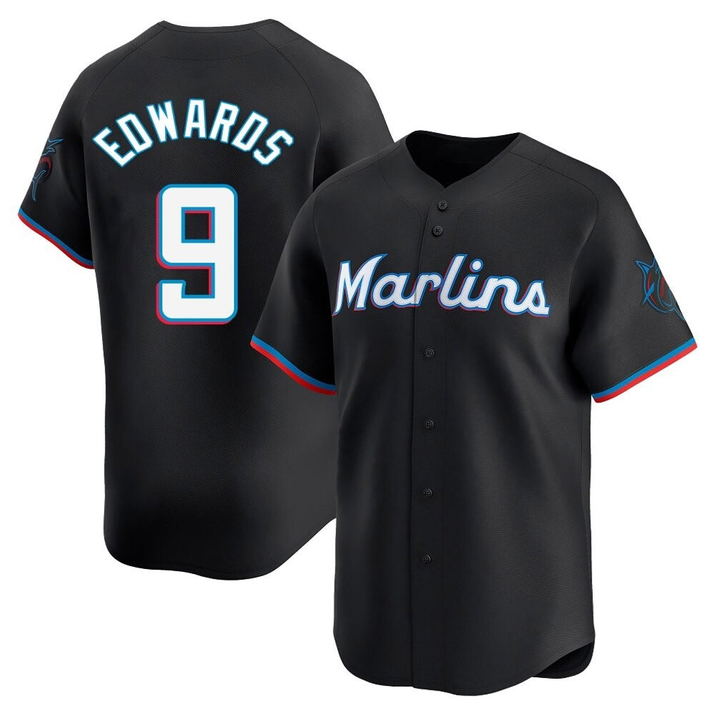 Adric M.Marlins #9 Xavier Edwards Player Black  Home Limited Stitched Jerseys
