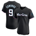 Adric M.Marlins #9 Xavier Edwards Player Black Vapor Home Limited Elite Stitched Jerseys
