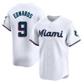 Adric M.Marlins #9 Xavier Edwards Player White  Home Limited Stitched Jerseys