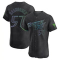 Adric T.Bay Rays #57 Drew Rasmussen Player Black City Connect Home Limited Elite Stitched Jerseys